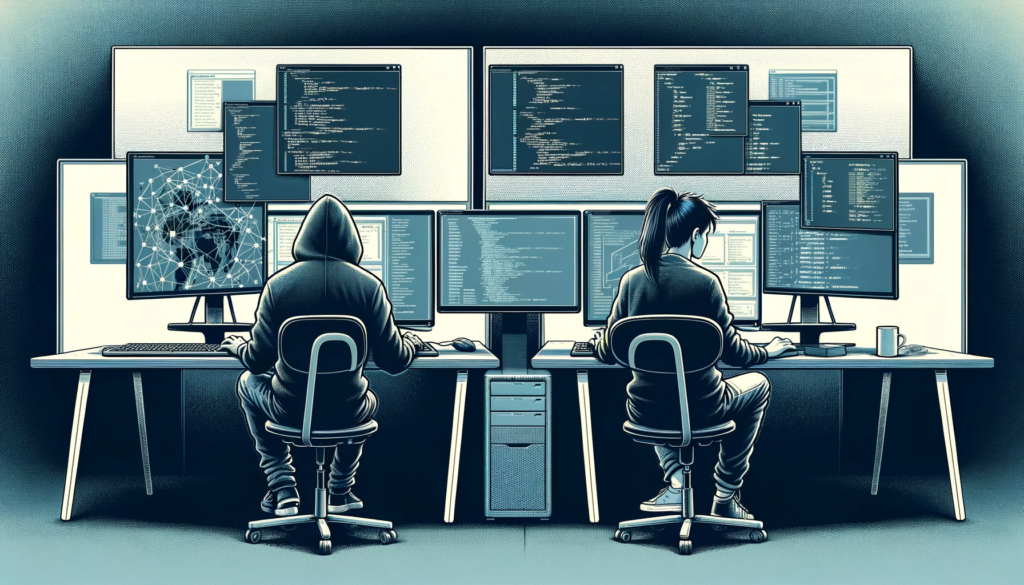 2 hackers performing pentest